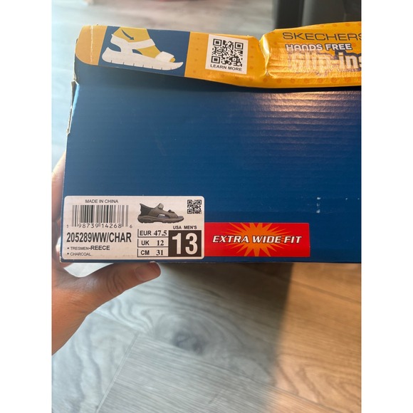 Skechers Slip-ins Relaxed Fit: Tresmen Reece Charcoal Size 13 Extra Wide New - Picture 6 of 6